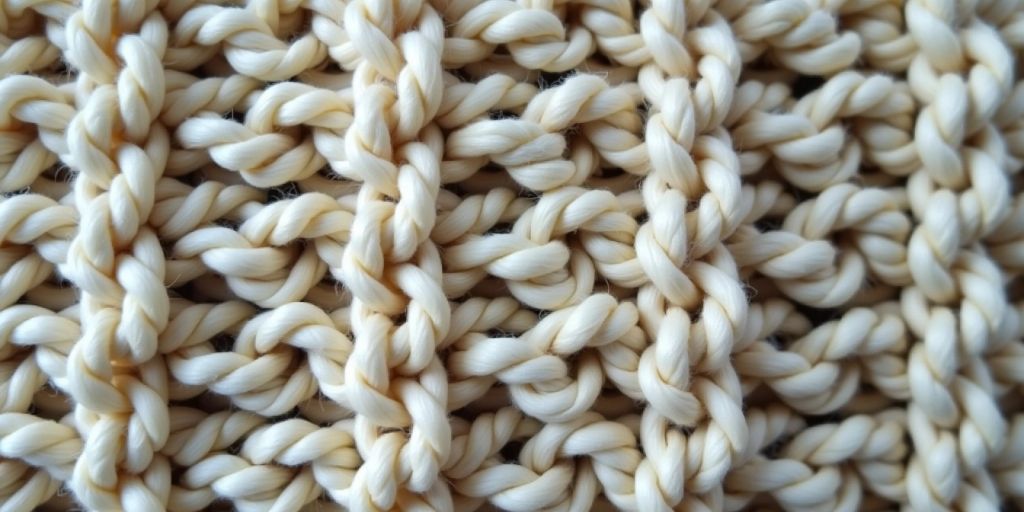 Double moss stitch knitted fabric close-up