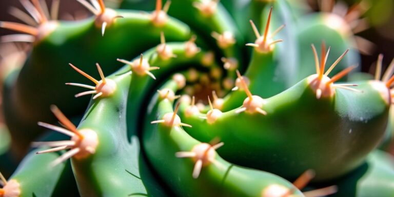 Cactus with spiral pattern and sharp spines
