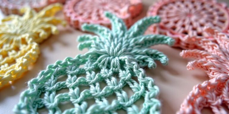 Pineapple lace crochet in pastel colors