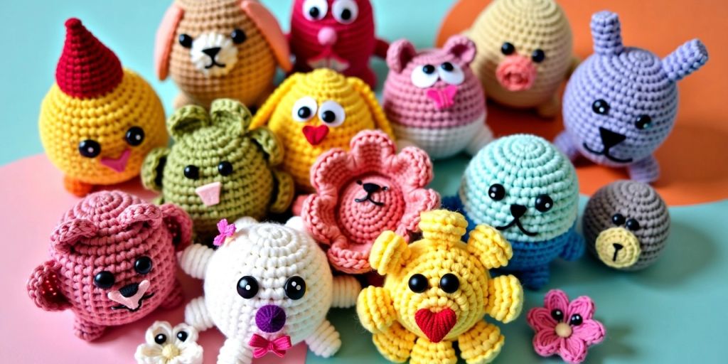Kids' crochet projects with animals and flowers