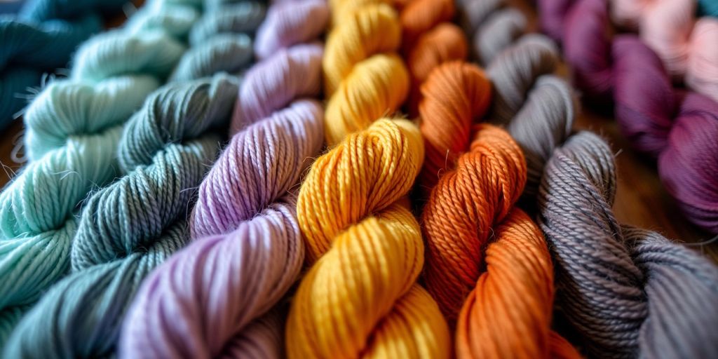 Colorful yarn balls and sewing threads side by side.
