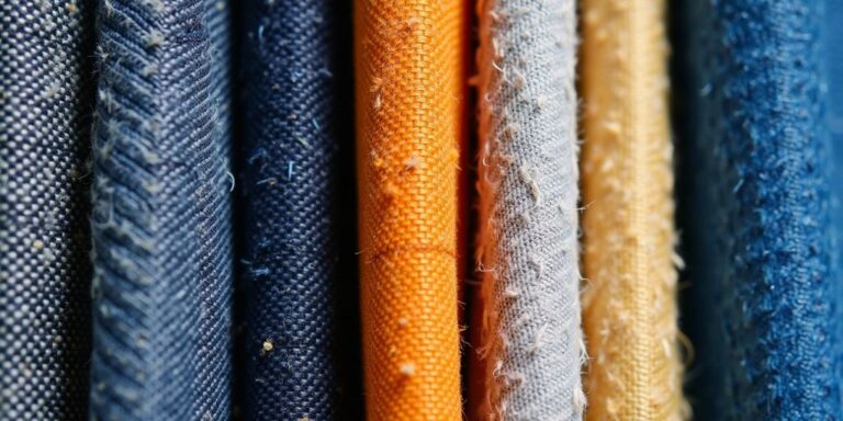 Textured fabric swatches with different stitching techniques