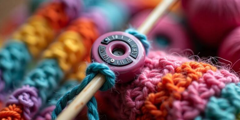 Knitting project with stitch counter